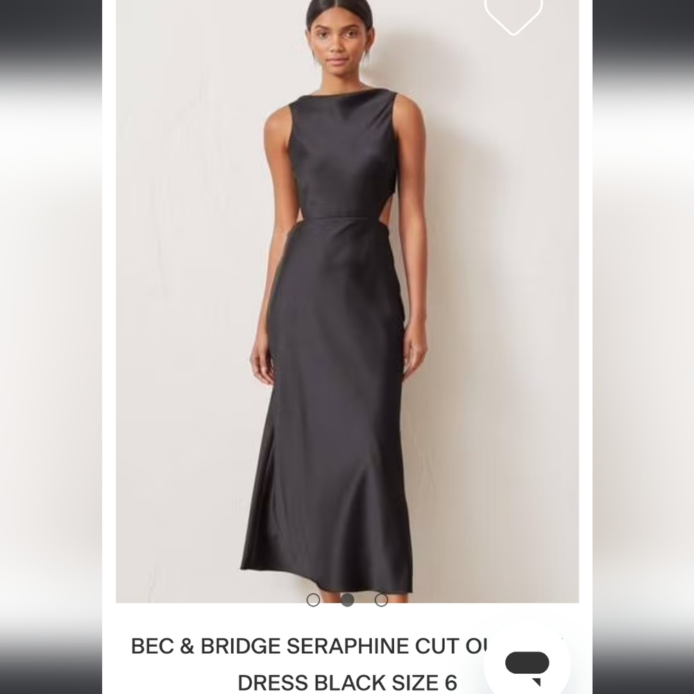 Bec and bridge black satin silk dress